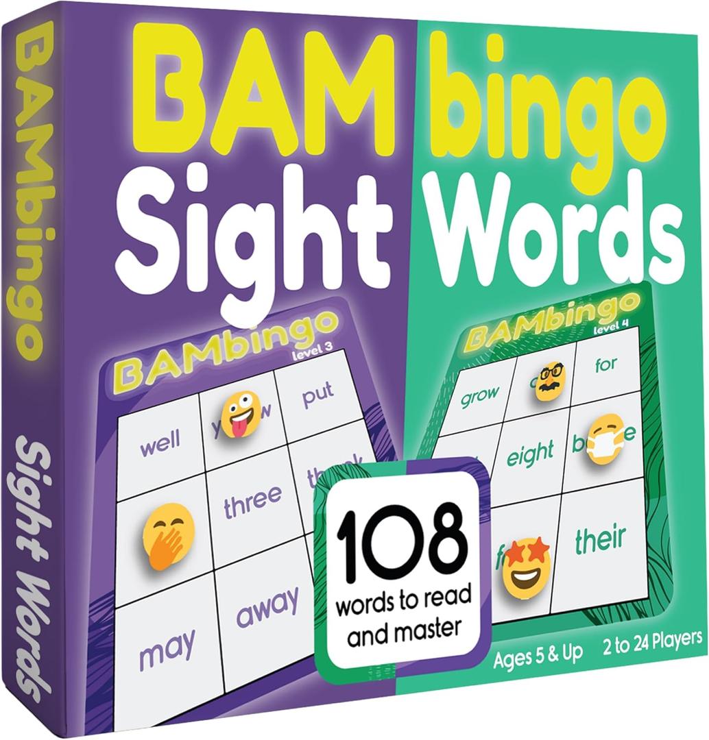 Sight Word Bingo Game Level 3 & 4 - Learn to Read Vocabulary for 1st 2nd 3rd Grade Kids - Dolch's Fry's Site Words Reading Game