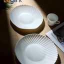 12 inch Large Dinner Plate Set of 4, Lightweight Seashell Shaped Opal Glass Serving Platters White for Charcuterie, Dessert, Fruit Appetizer, Dishwasher and Microwave Safe