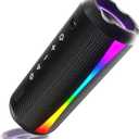 Portable Bluetooth Speaker, 2026 Bluetooth Wireless Speaker 5.4 with RGB Lights, 30H Playtime with Deep Bass, IP7 Waterproof, TWS Pairing, Portable Speaker for Travel/Party/Home/Gifts, Black
