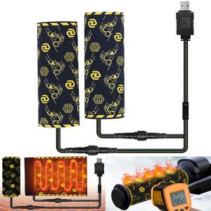 USB Heated Motorcycle Grips Cover ATV Hand Warmers, 2025 Upgraded 5+1 Heat Settings & Fast Heating Handlebar Grips, Universal for 5V ATV Motorcycle Hand Grips, IP67 Waterproof