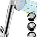 Luxsego Filtered Shower Head for Hard Water with Stop, High Pressure 4-Mode Shower Heads Built-in Power Spray to Clean Corner, Tub & Pets, Water Softener Handheld Shower to Remove Chlorine & Fluoride