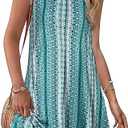 Summer Dresses for Women Beach Boho Sleeveless Vintage Floral Flowy Pocket Tshirt Tank Sundresses (Small)