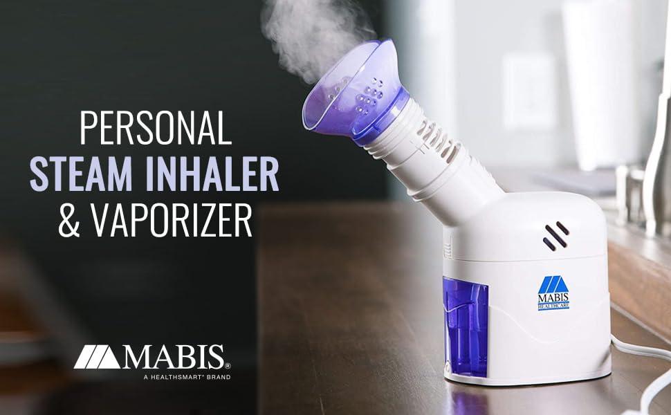MABIS Facial Steamer, Steam Inhaler, FSA Eligible, Vaporizer or Vocal Steamer with Aromatherapy Diffuser and Soft Face Mask for Cleansing, Sinus Pressure, Congestion, Colds and Cough, 25mL