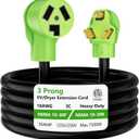 3 Prong Dryer Extension Cord 25 FT, NEMA 10-30P to NEMA 10-30R, STW, 10AWG, Heavy Duty Cord, for Dryer Power Extension and Level 2 EV Charging, 30Amp, 250V, 10-AWG Gauge, ETL Listed