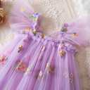 TTYAOVO Toddler Baby Dress Birthday Party Tulle Girl Dresses (Purple) 80
