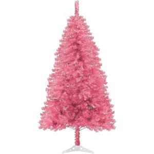 6Ft Pink Christmas Tree, Artificial Christmas Tree with 550 Branch Tips for Home, Indoor, Outdoor, Halloween Holiday Decorations