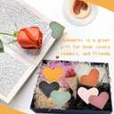 4 x Leather Heart Bookmarks,Book Accessories,Bookmarks for Women,Cute Corner Page Book Marks for Kids,Students Stationary,School,Office Supplies,Teacher Gifts(6pcs)