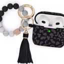 Case for Airpods 3 (2021), Filoto Silicone Airpod 3rd Generation Case Cover with Bracelet Keychain, Cute Protective Case for Apple Air Pod 3 Wireless Charging Case Women(Dark Leopard)