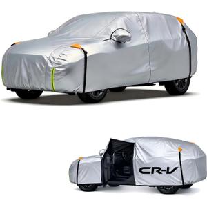 Wigoo Honda CR-V Car Cover Accessories 1997-2026, Custom Fit Waterproof All Weather Outdoor Indoor Full SUV Cover, Windproof Sun UV Rain Snow Dust Protection, Door Zipper, Reflective Strips