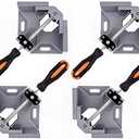 WYQYQ 4pcs Corner Clamp - Right Angle 90 Degree Wood Clamps For Woodworking, With Adjustable Swing Jaw Aluminum Alloy Frame, For Welding, DIY Woodworking