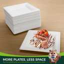 White 8-Inch Square Disposable Plates [125-Pack] - Compostable Heavy Duty Sugarcane Plates, Biodegradable Eco-Friendly Dinner Plates for Party