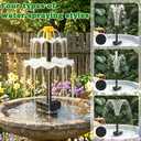 Yeomi Solar Fountain, Upgrade 2.8W 9V Solar Bird Bath Fountains with 4 Nozzles, Adjustable Water Flow, Solar Fountain for Bird Bath, Small Pond, Patio, Garden Water Feature Decoration