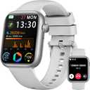 Smart Watch for Men Women, 1.83" Fitness Watch (Answer/Make Call), Smartwatch with Heart Rate/Blood Pressure, Sleep Tracker, Pedometer, 120+ Sport Modes,IP68 Waterproof Fitness Tracker for Android IOS (Silver)