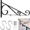 Zonon Decorative Metal 18" Scroll Bracket with S Hooks