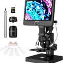 Andonstar AD269S 20X-5000X HDMI Digital Microscope with 10.1'' LCD Screen for Adults Kids, Home Lab Biological Microscope Kit with Slides, Full View for Coins, Windows Compatible