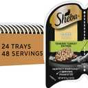 Sheba Perfect Portions Wet Cat Food Cuts in Gravy, Cat Food Wet Recipe, Turkey Entree, 2.6 oz. Twin-Pack Trays (24 Count, 48 Servings) (EXP 06/21/28)