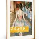 24x36 Poster Frame with Mat for 20x30 Photos, Teak Wood