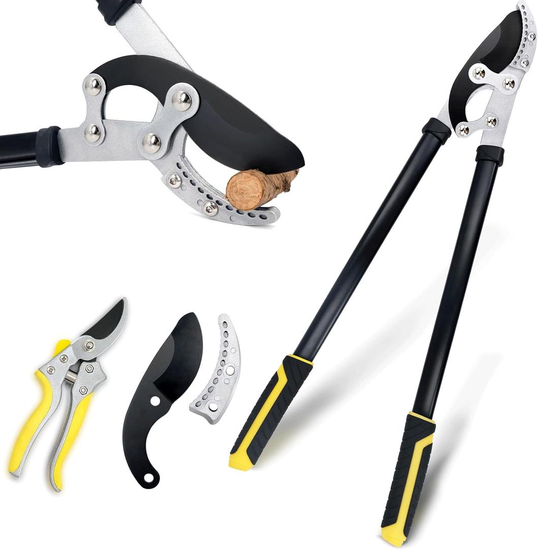 JARDINEER Loppers for Tree Trimming Heavy Duty, 30" Anvil Branch Cutter for Gardening, Manual Tree Trimmer with 2 Inch Cutting Capacity