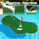 Floating Golf Green for Pool, Floating Putting Green for Pool, Lake with Ball Retriever & Anti-Drift Ropes, Golf Chipping Mat Set for Golfers to Compete and Improve Their Skills in Outdoor
