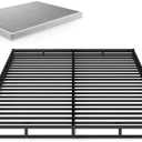 Zinus 4 Inch Low Profile Quick Lock Smart Box Spring/Mattress Foundation/Strong Steel Structure/Easy Assembly, Full , Black