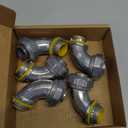 Gisafai Liquid Tight Connector 90 Degree Insulated Zinc Die Cast Metal Tight Electrical Conduit Connector for Flexible and Type B Flexible Waterproof Nonmetallic Conduit(5 Pcs,3/4 Inch)