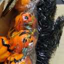 Sunnyglade 21.6 30 LED Halloween Black Spooky Tree Glittered with Purple Lights & 12 Pumpkin Decorations,Battery Powered for Halloween Indoor Tabletop Decoration