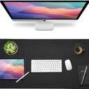 Vine Creations Leather Desk Protector, Non Slip 32" x 17" Office Desk Mat (Black)