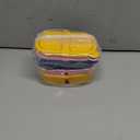 3 Pack Reusable Silicone Snack Containers with Lids, 8.5oz 2 Compartment Snackle Box Containers, Ideal Portable Small Snack Pack Containers for School, Office and Picnic (Blue, Pink, Yellow)