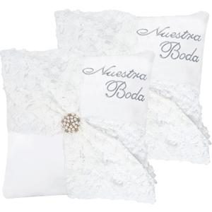 Set of 2 Wedding Kneeling Pillows Cover Embroidered Nuestra Boda Kneeling Pillows (Wedding Pillows)