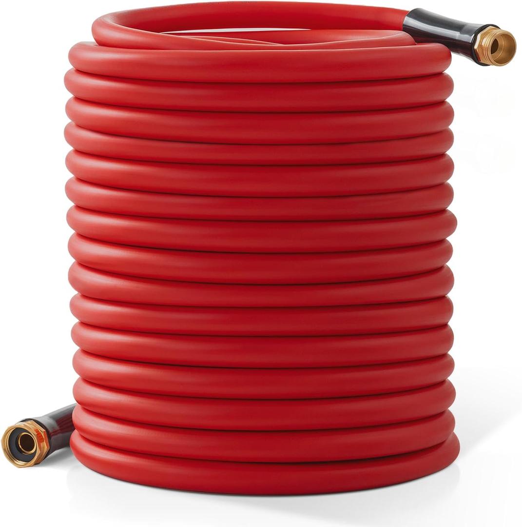 Garden Hose 200 ft x 5/8 Hot/Cold Heavy Duty Water Hose,-50F to 190F,Burst 600Psi Flexible Upgraded Rubber Hoses,3/4 Solid Fittings for All-weather Outdoor Lawn & Garden