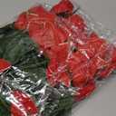 Hotop 8 Bundles Christmas Glitter Poinsettia Artificial Bushes 12.6 Inch Poinsettia Flowers Bushes Christmas Decorations Ornaments for Indoor Outdoor (Red with Gold Edge)