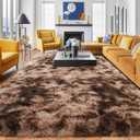 Rugs for Living Room 8x10, Soft Shaggy Modern Shag Area Rug for Bedroom, Upgrade Non-Slip Plush Fluffy Carpet for Kids Boys Girls Room Home Decor Aesthetic, Tie-Dyed Brown