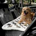 Dog Car Seat Cover for Back Seat, Dog Bed for Car, Fit for Backseat Extenders, Car Seat Protector, Nonslip Soft Durable for Cars Trucks and SUVs (Black and White, 24.8" x 54")