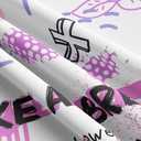 Abstract Pink and Purple Shower Curtain for Girls, Inspirational Quotes Shower Curtain Set for Bathroom, Fashion Women Fabric Shower Curtain Restroom Bathtub Decor Accessories with Hooks 72X 72 inch