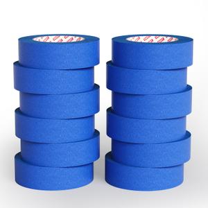 SWRT Blue Painters Tape 1 Inch x 55 Yards, 12 Rolls (660 Yards)  Sharp Clean Paint Lines, No-Residue Painters Tape for Walls, Trim & Baseboards, Easy Removal Masking Tape for Home Projects