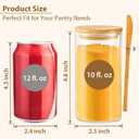 TBWIND 12 Pack 10 oz Round Glass Spice Jars with Lids and Spoons Airtight Small Spice Containers Set with Labels, Clear Glass Storage Jars for Seasoning, Spices, Kitchen Pantry Organization