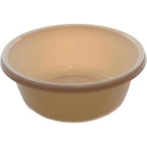 YBM Home 1148 Round Plastic Wash Basin, 7 Quarts, 11.25", Beige with Dots