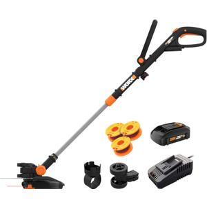 Worx 3 in 1 Cordless String Trimmer/Lawn Edger/Mini Mower, 12" Electric Weed Wacker with Command Feed, 20V Weed Eater with 5.5 LBS, Battery & Charger Included, WG170.2