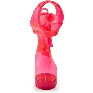 Deluxe Handheld Battery Powered Water Misting Fan Blue - New 3.7 Inch By 10.6 Inch, SINGLE SPEED WITH FLEXIBLE BLADES, 2-In-1 WATER MISTING FAN (Pink)