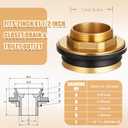 Zonon 3 Pcs 2 Inch x 1-1/2 Inch 100% Brass Closet Spud Urinal Spud Flush Valve Parts Plumbing Fitting for Toilet Urinal Repair Kit