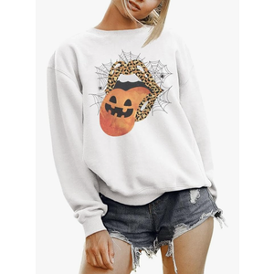 Pumpkin Lips Halloween Sweatshirt Unisex, Size XL