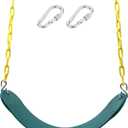 Heavy Duty 66 Inches Chain Plastic Coated Swing Seat Replacement Swing Set Accessories Outdoor (Green)