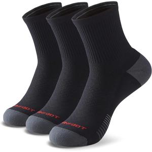 MONFOOT Men's/Women's 3-10 Pairs Silky Dry Athletic Cushion Ankle Socks, Multipack (Medium)