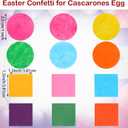 Easter Confetti for Cascarones Egg Multicolor Round Confetti and 480 1.5 x 1.5 Inches Tissue for Easter Party Supplies Decorations Toy Egg Basket, Not Included Eggs (Vivid Color)