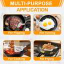 13.4 in Stainless Steel Spatula Set of 2, Heavy Duty Solid & Slotted Metal Spatula with Silicone Handle for Cast Iron Skillet, Egg, Burger and Grilling, Large