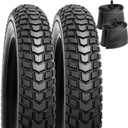 2-PCS 26" Heavy Duty Fat E-Bike Tires 26 x 4.0/98-559 and 26"x4.0" Heavy Duty Bike Tubes Scharder Valve Compatible with 26x4.0 26x4 E-Bike All-Terrain Directional Tread Bicycle Tires and Tubes(Y-1140)