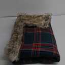 HORIMOTE HOME Luxury Plush Faux Fur Throw Blanket with Green Plaid Pattern, Super Warm, Fuzzy, Elegant, Fluffy Decoration Christmas Holiday Blanket for Couch, Armchair, Sofa and Bed, 60''x 80''