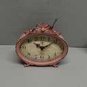 Creative Co-Op Distressed Pewter Mantel Clock, Pink