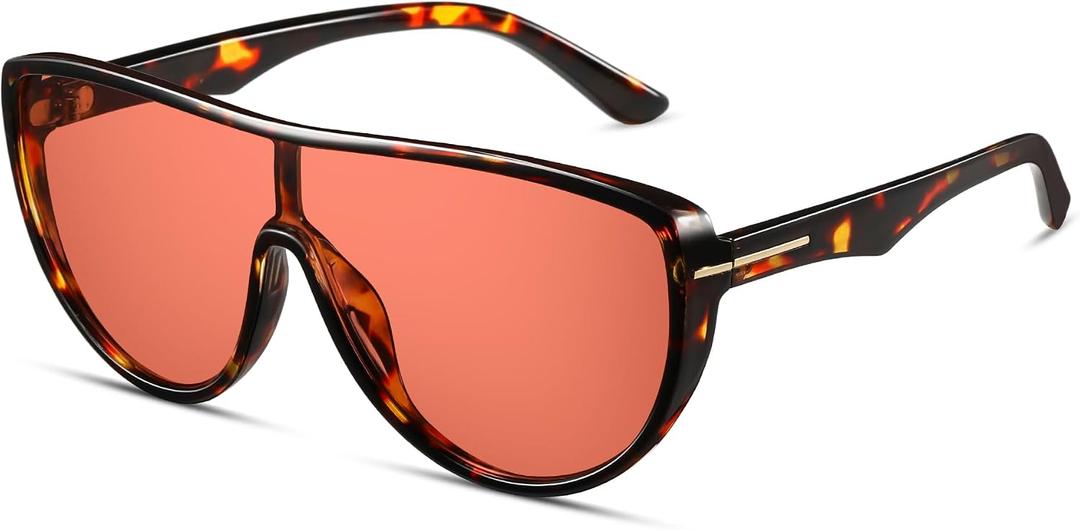 Oversized Aviator Sunglasses for Women, Retro Shield 70s Vintage | big round sun glasses trendy, fashion accessory, CL013