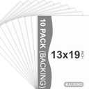 10 Pack Backing Boards, 13x19 Uncut White Mats Matboards, Acid-Free Backerboards for Art Prints, Ideal for Photos, Pictures, Prints, and Frames